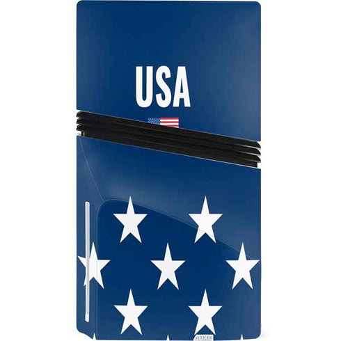 USA Flag Stars PS5 Pro Disk Console Skin